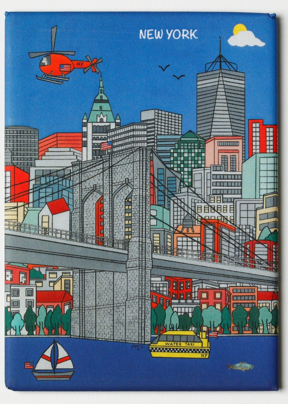 Between 2 Boroughs Magnet — NYC Art by Pepa G– Pepa G Art