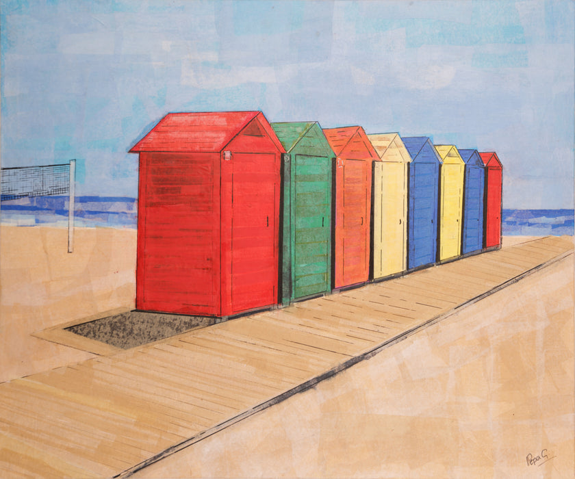 Colorful Cabanas Original Painting